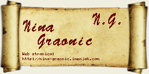 Nina Graonić vizit kartica